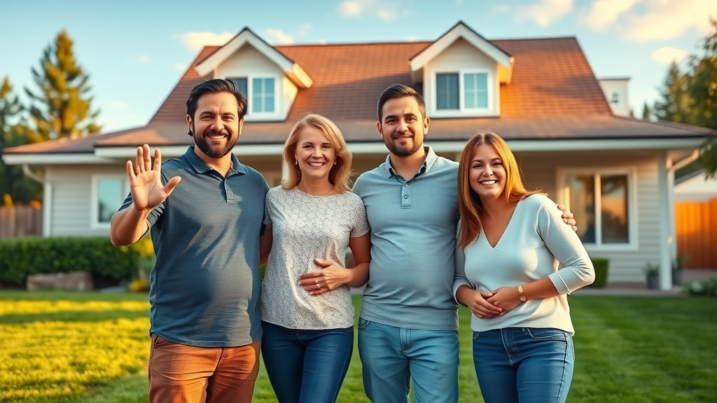 proud Eugene Oregon family in front of freshly soft washed roof