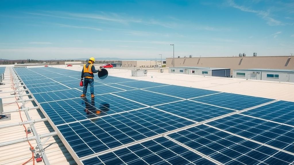 Well-maintained solar panels on a commercial facility with cost breakdown - solar panel cleaning near me in Eugene OR