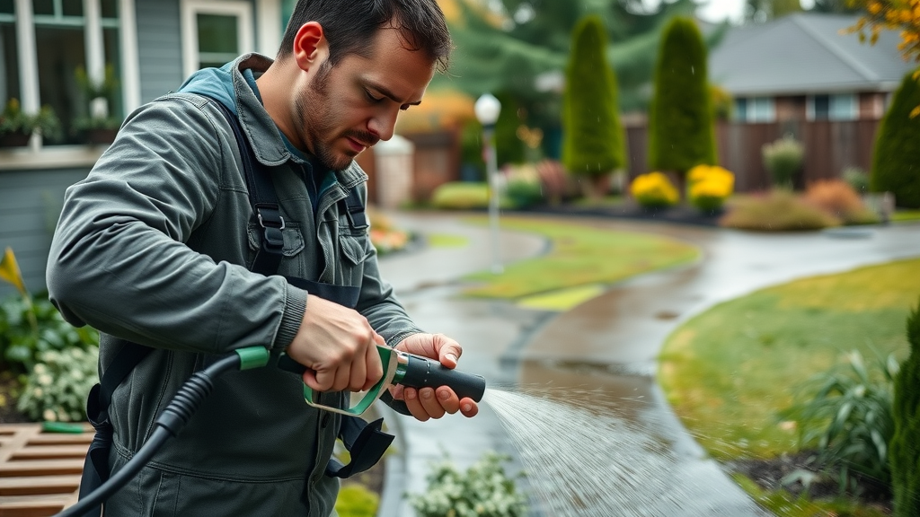 Expert provides residential pressure washing in Eugene, OR, cleaning walkway