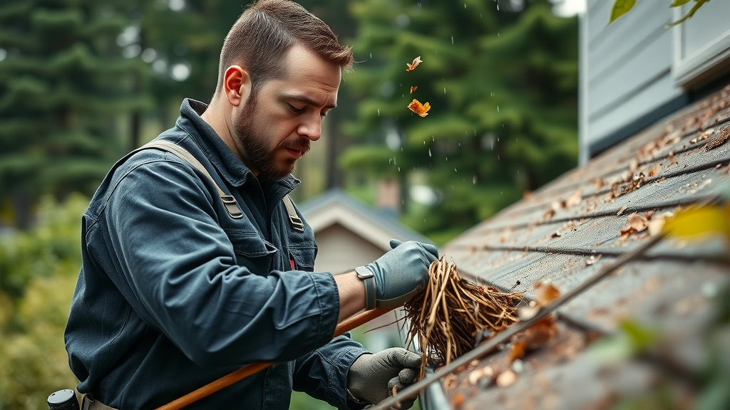 Professional gutter cleaning Eugene Oregon on Pacific Northwest home roof