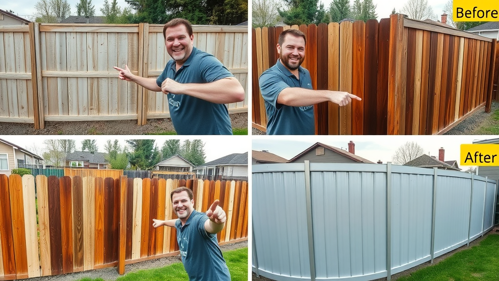 Dramatic before and after fence cleaning images Eugene: wood, vinyl, metal transformations - satisfied owners, clean exteriors