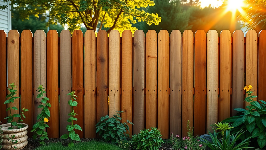 freshly stained wooden fence after cleaning how to clean a fence before staining rich finish and lush backyard golden sunlight