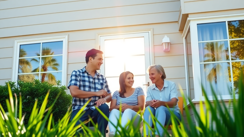 Bright suburban home exterior with sparkling clean windows in Eugene Oregon, residents enjoying natural sunlight indoors, blue sky reflecting in window glass, lush green yard.