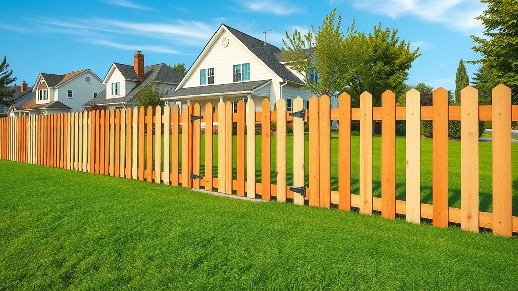 Vibrant residential neighborhood with pristine wooden fence, lush yard, and blooming flower beds - fence cleaning Eugene, exterior cleaning