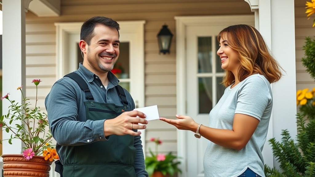 Professional roof cleaner presenting business card - is it worth having your roof cleaned