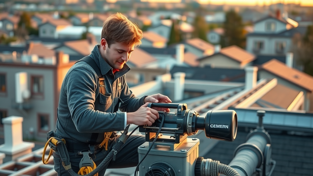Cutting edge roof cleaning Eugene Oregon equipment and technician on roof