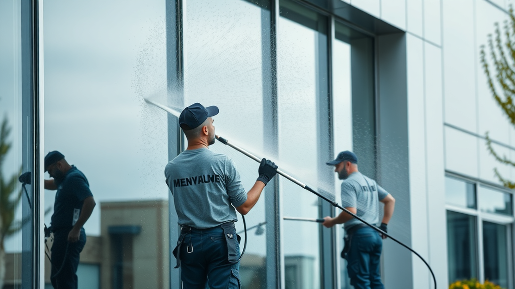 experienced service team professional cleaners window washing pressure washing Eugene office building