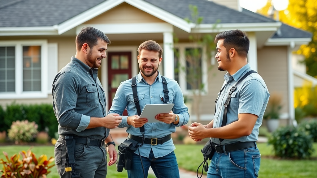 professional roof cleaners discussing cleaning costs with homeowner, should you clean your roof