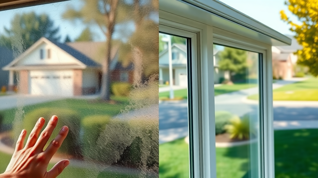 Before and after window cleaning Eugene Oregon transformation