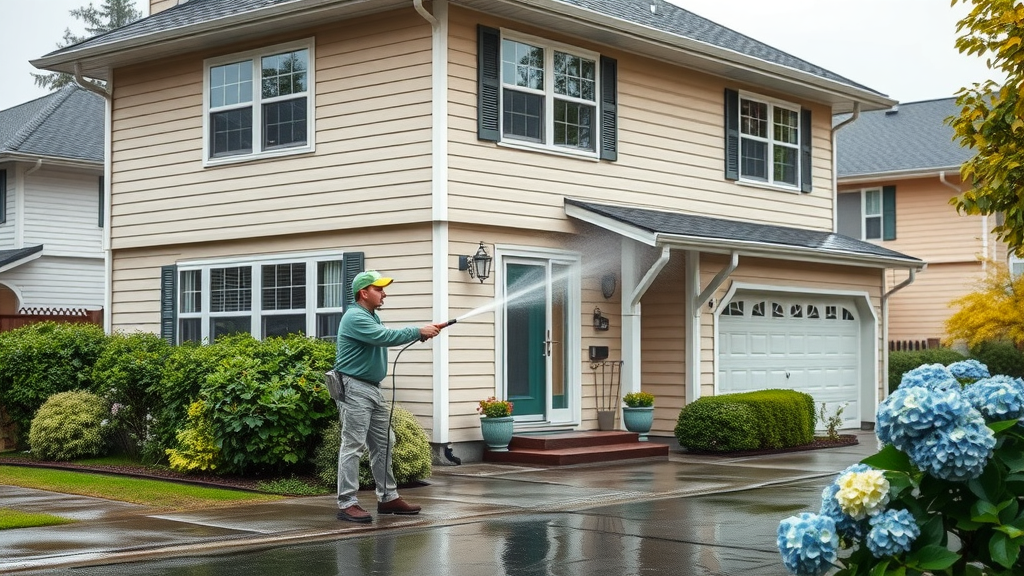 Eco-friendly soft washing services Eugene, Oregon on home exterior