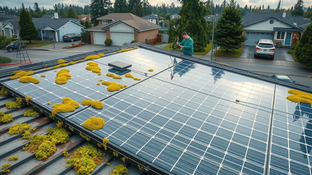 Before and after solar panel cleaning near Eugene OR showing clear efficiency boost