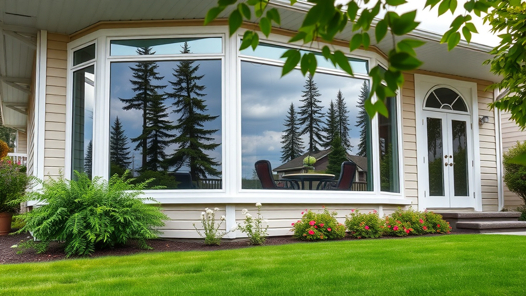 Residential window cleaning Eugene Oregon showing spotless exterior glass