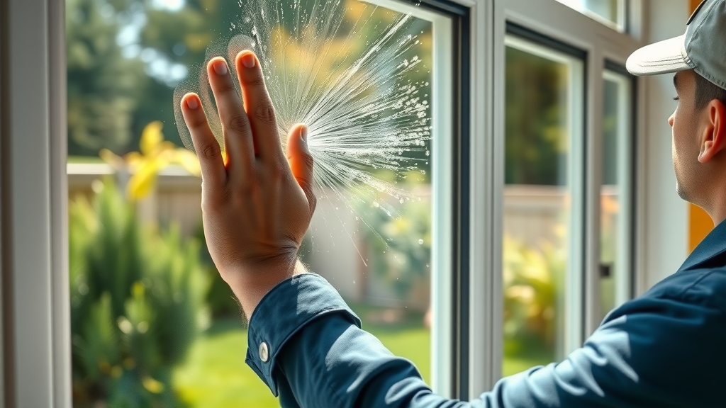 Professional window cleaning Eugene Oregon worker making windows spotless