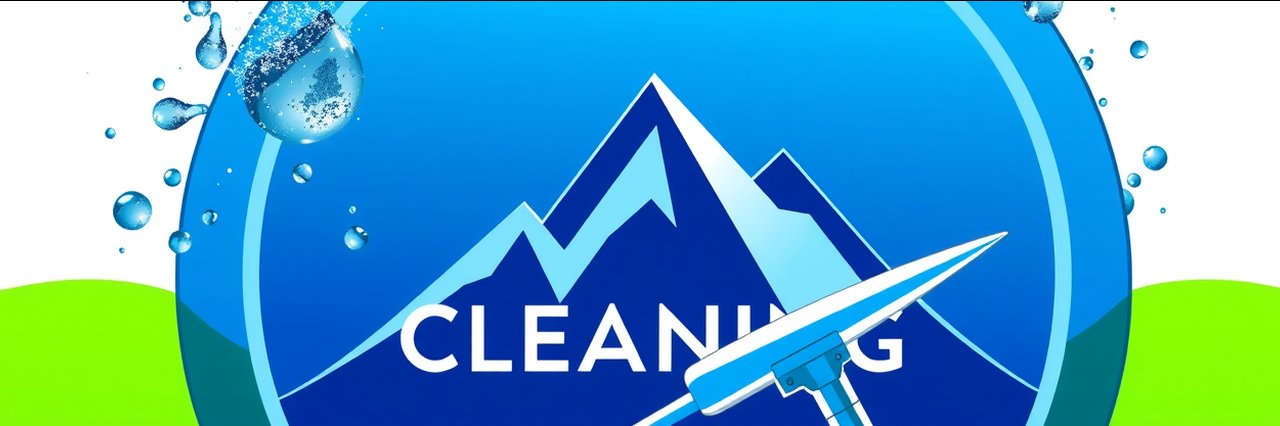 Professional logo for commercial window cleaning in Eugene OR with mountain and water accents