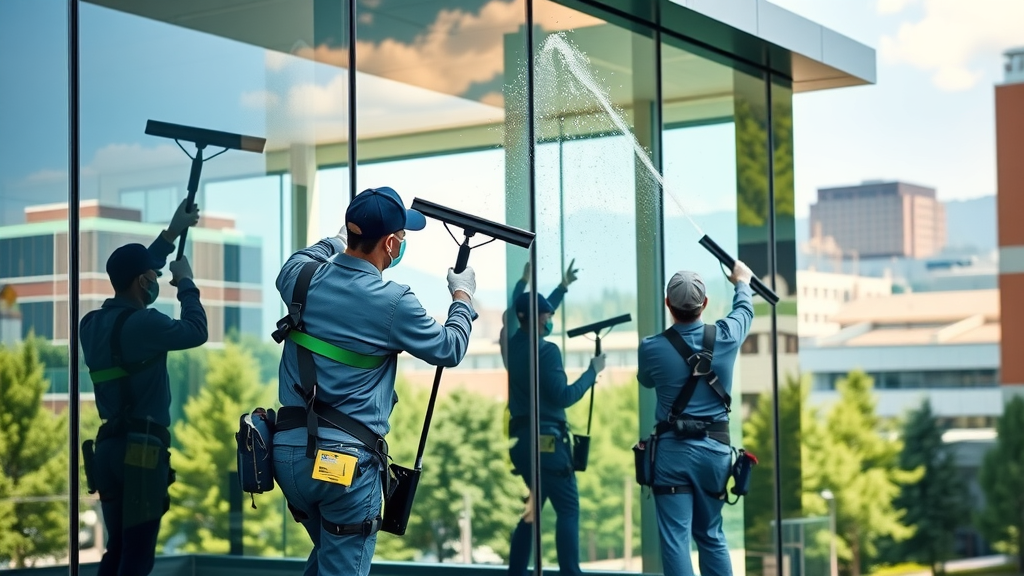 Commercial window cleaners making Eugene OR office windows sparkle