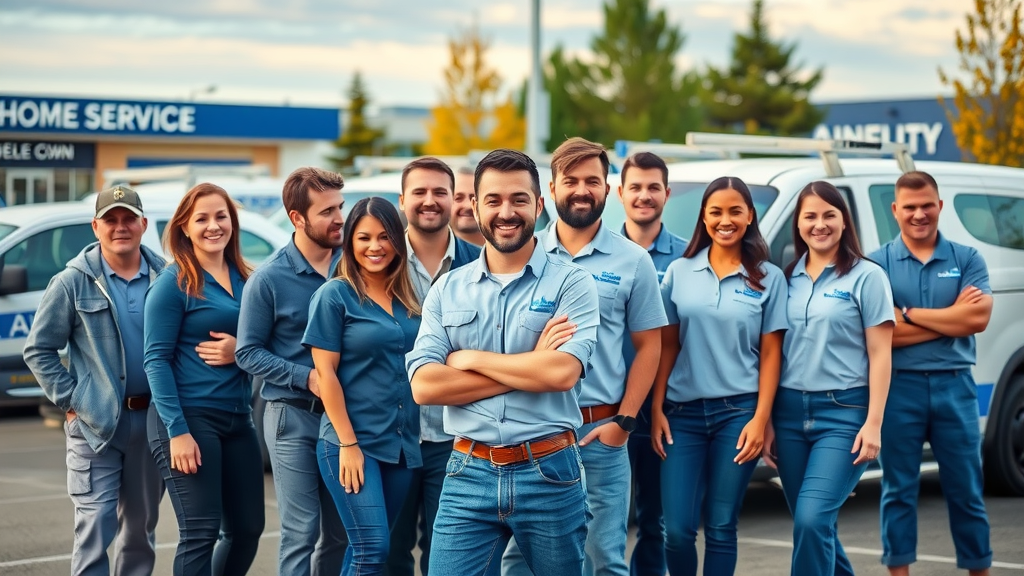 Eugene Oregon home services professionals group, Ace Home, service vehicles, teamwork