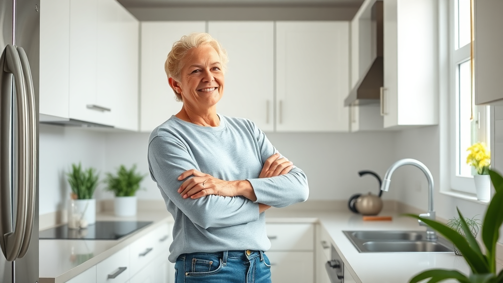 deep cleaning happy homeowner spotless kitchen major appliances eugene oregon
