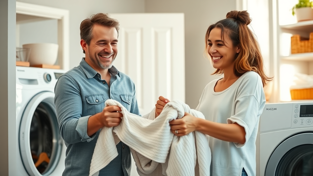 Eugene Oregon family enjoying fresh laundry after dryer cleaning services