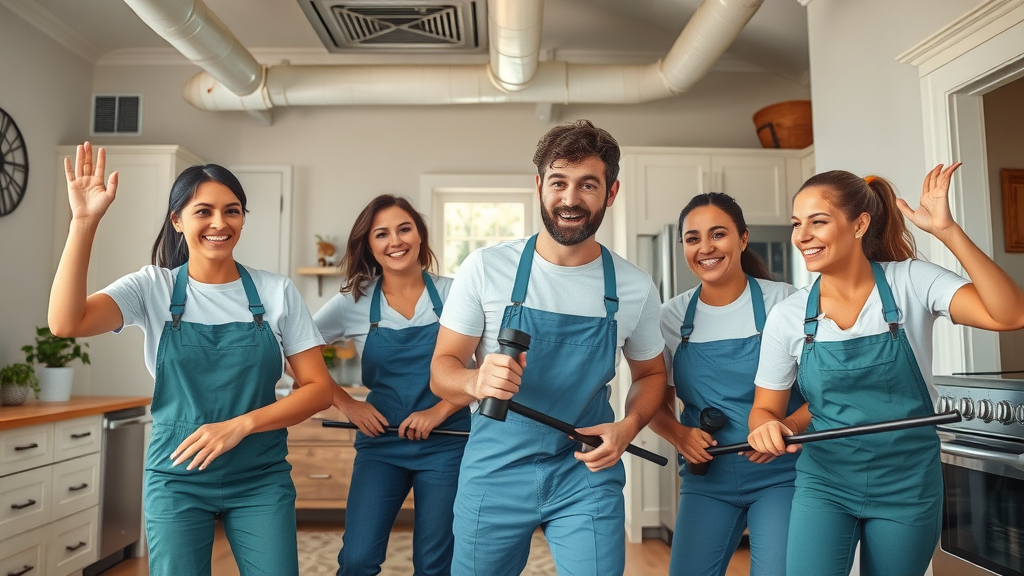 Whole-home cleaning team performing air duct and dryer vent cleaning in Springfield, Oregon