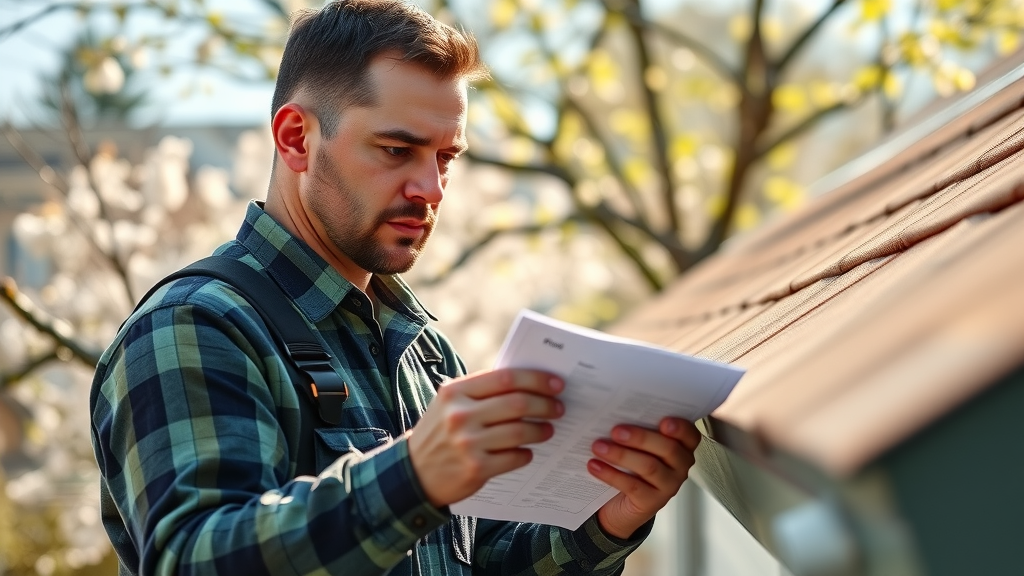 Professional gutter cleaning specialist inspects gutter system in Springfield Oregon for gutter repairs