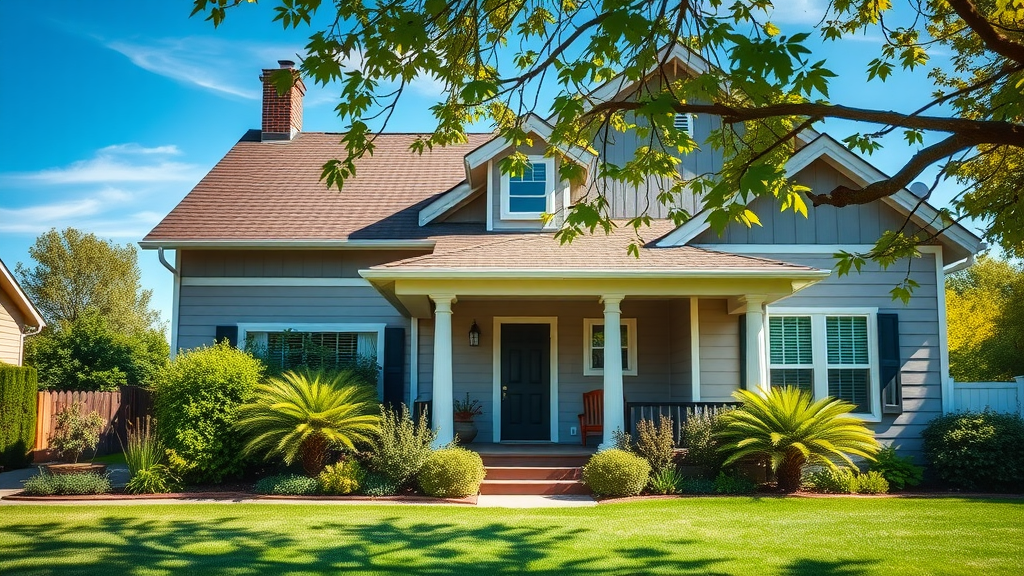 gutter cleaning in Coburg Oregon - Beautiful home with clean gutters, thriving lawn, Coburg Oregon background