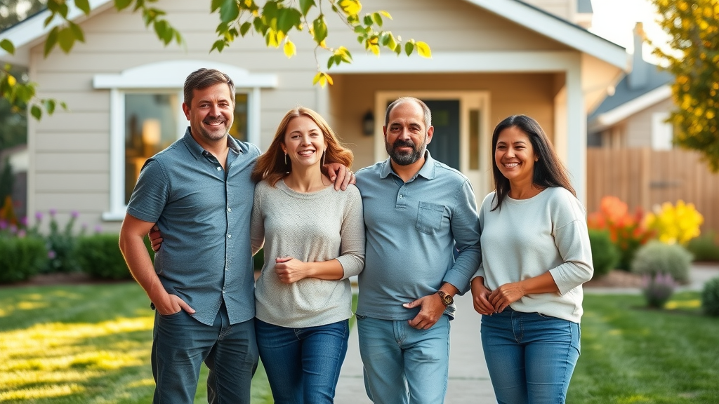 Springfield OR roof cleaning - Happy family in front of clean roof home