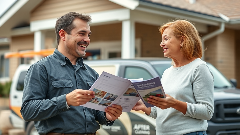 Roof cleaning specialist Springfield OR - consulting with homeowner about services