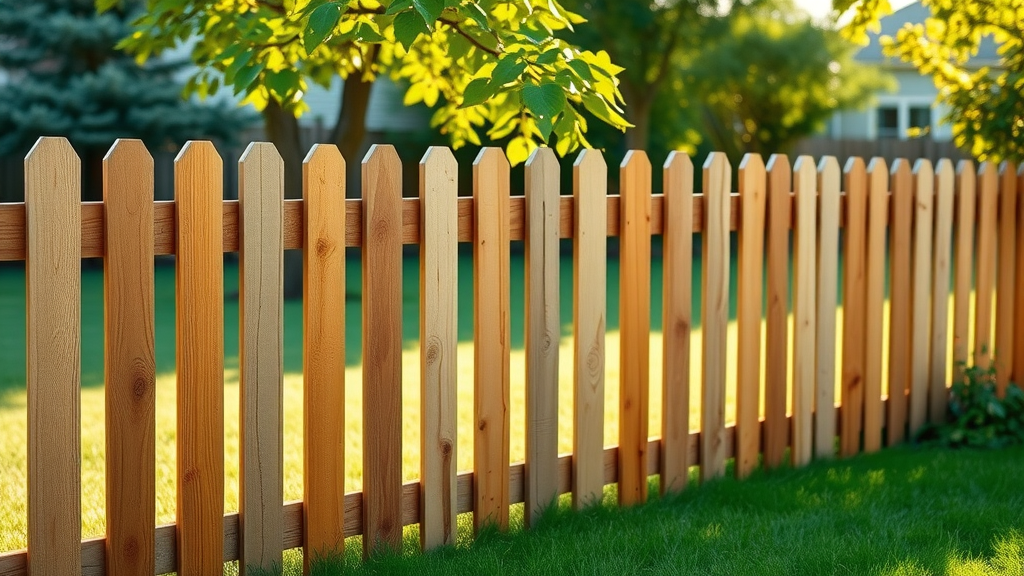Clean, well-maintained wooden fence in Springfield, OR backyard with sunlight, lush yard, and flowers.