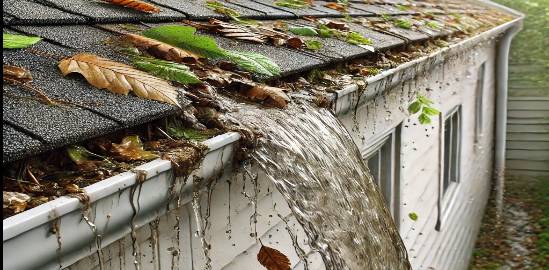 Expert gutter cleaning in Eugene, Oregon, by Refreshing Pro Wash, specializing in removing clogs and debris to maintain proper water flow and safeguard your property’s foundation.